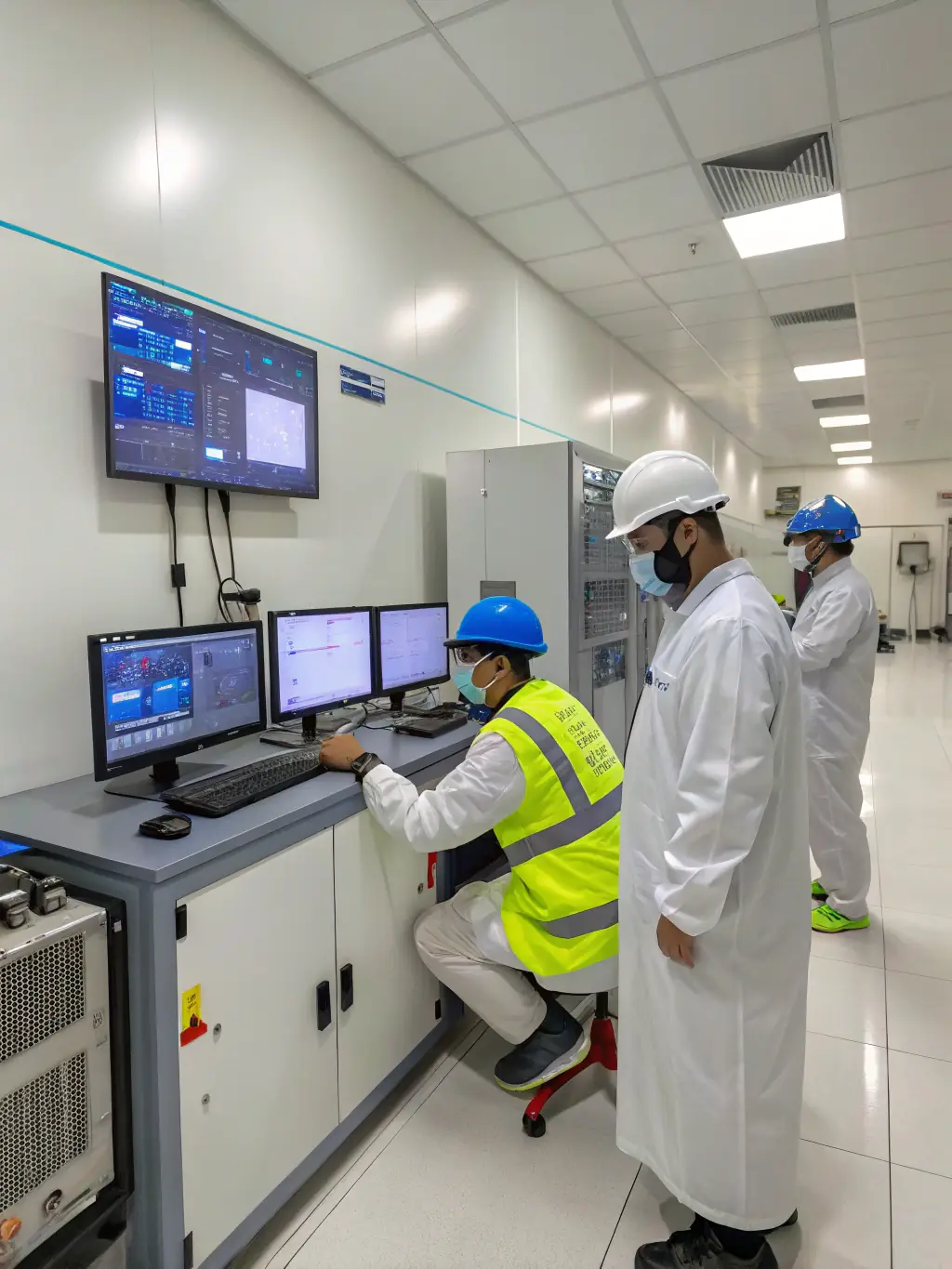 An image of engineers in a controlled environment, rigorously testing integrated RF systems to ensure seamless performance and compliance.