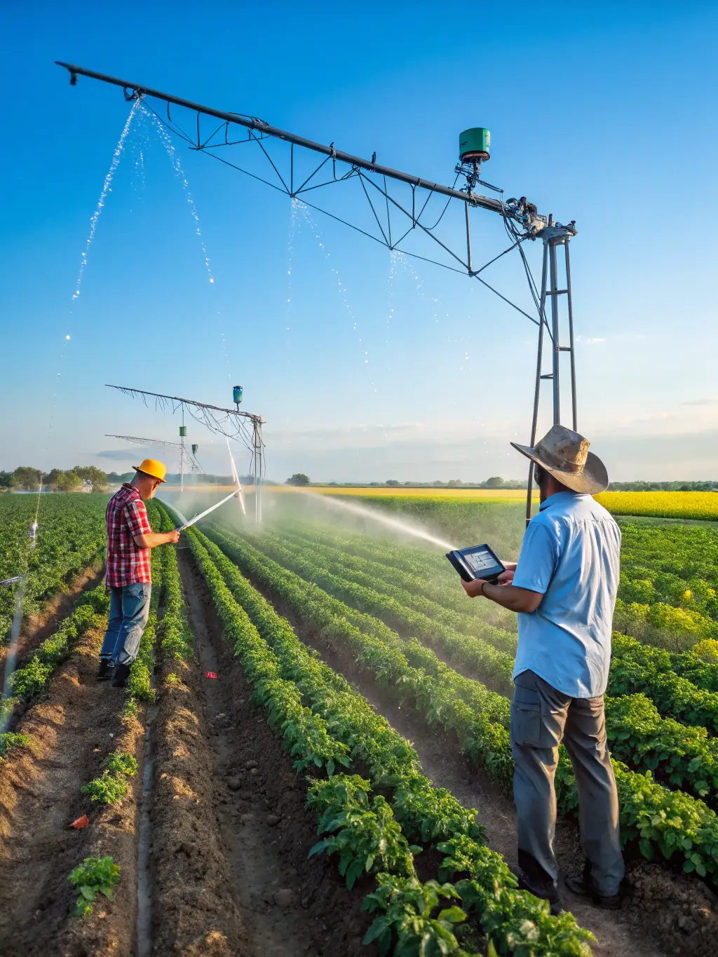 A smart agriculture setup with sensors and automated systems, highlighting Smartrfsolutions' contribution to precision agriculture through RF technology.